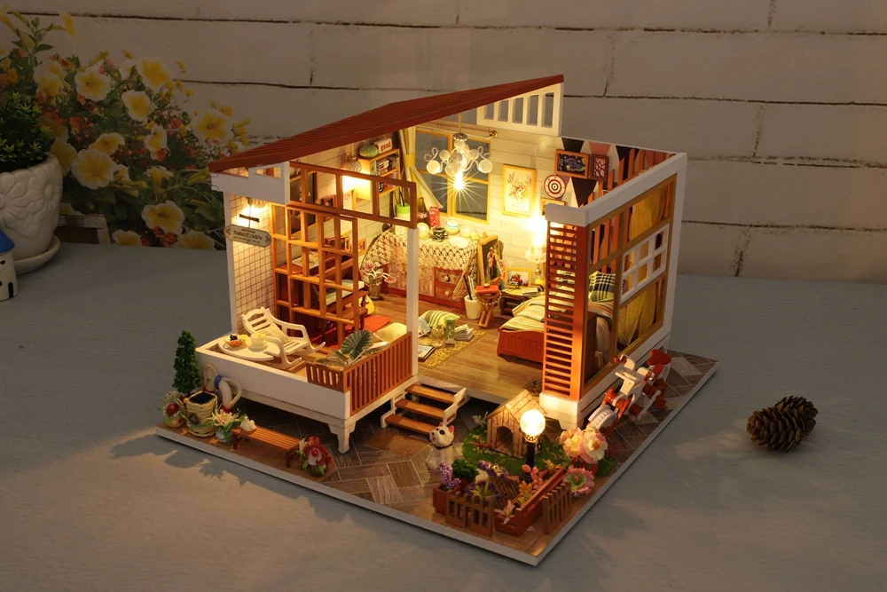 Кукольный дом ручной работы мебель Miniatura Diy кукольные домики миниатюрный кукольный домик деревянные игрушки для детей Взрослые подарок на день рождения