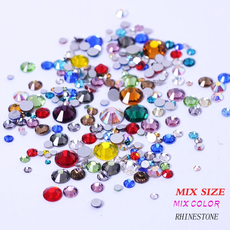 

Upriver mix size mix color 800Pcs shiny crystal rhinestones nail art DIY nails accessories decorations Designed Manicure glass
