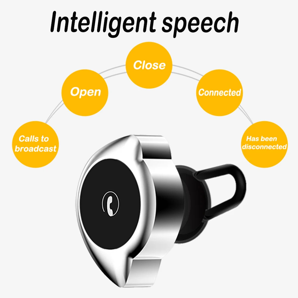 Мини беспроводные наушники в ухо Bluetooth гарнитура Handfree Siri Голосовое управление