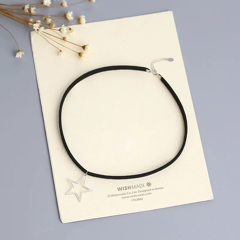 

L&P Fashion 925 Silver Leather rope Five-pointed star Necklace For Women Pendant Necklaces Fashion Fine Jewelry Wholesale Gift