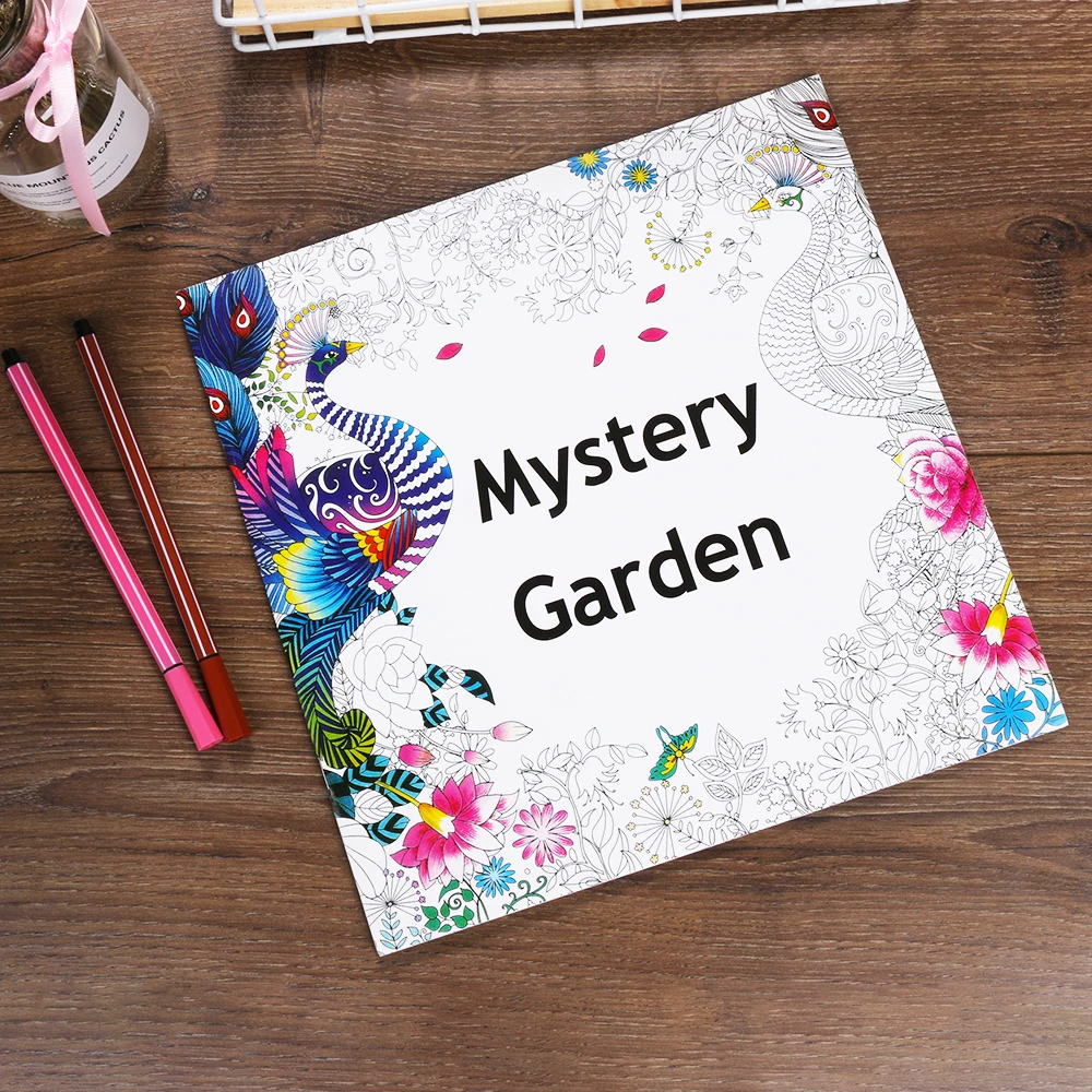Книжка-раскраска для снятия стресса тема Таинственный Сад 25*25 см снятие взрослых