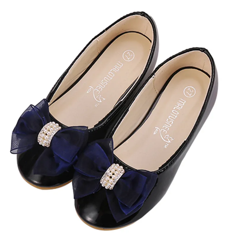 Демисезонная стильная кружевная обувь для девочек на Плоском Каблуке детская с