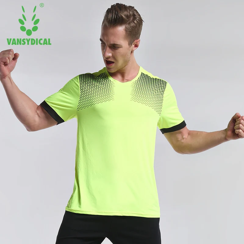 Mens Printed Running рубашка короткий рукав Футбол Джерси Топы быстросохнущая Фитнес бег