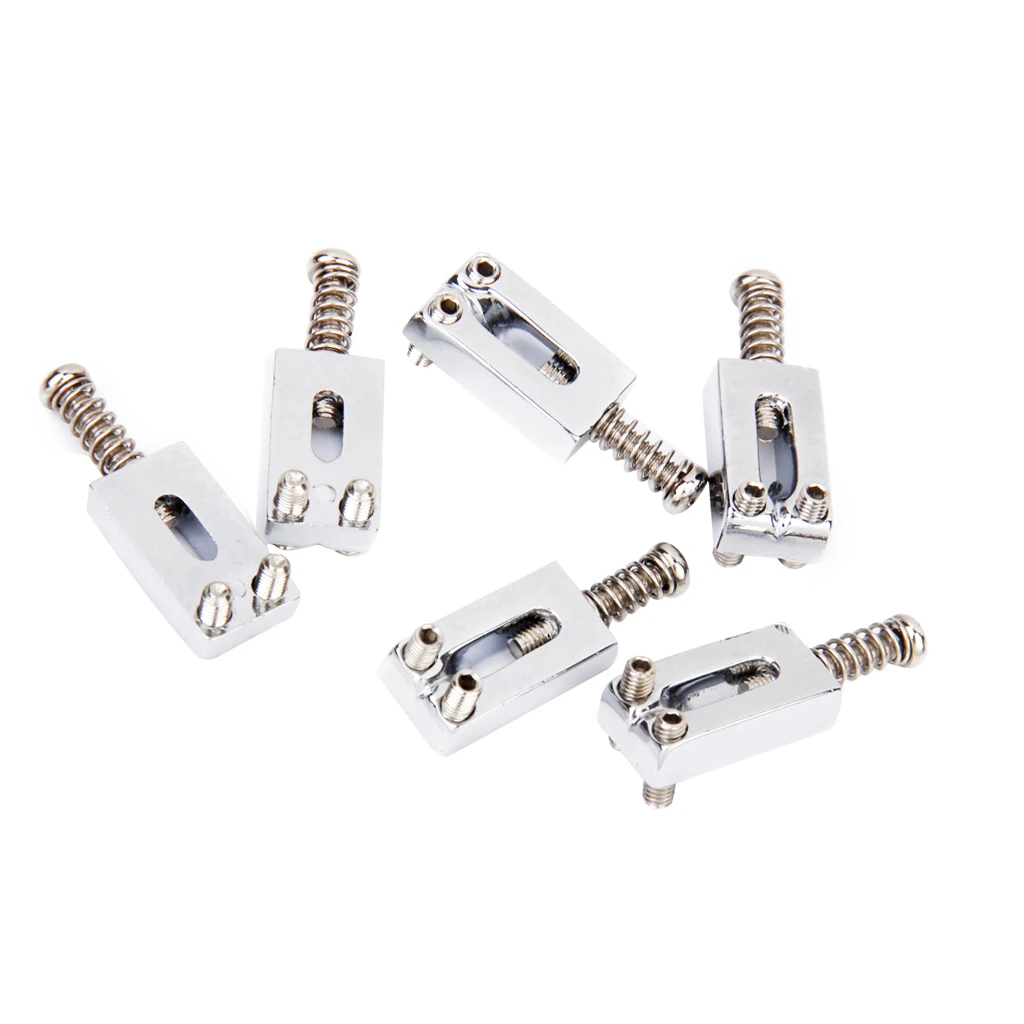 Tooyful 6 шт. хромированные плоские сиденья для крыла электрогитара Strat Tremolo Trem мост