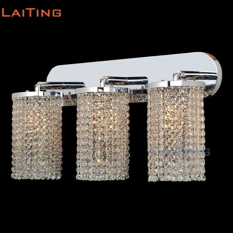 Осветительный светильник с тремя головками Современный хрустальный настенный