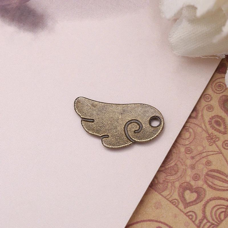 10 шт. крылья ангела перья талисманы из античной бронзы винтажные подвески сплав