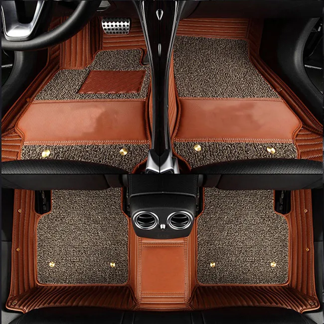 Brown 02 3D Автомобильные Коврики для Mercedes Benz Логотип Viano ABCEGSR V W204 W205 E W211 W212 W213 Sclass CLA GLC ML GLA GLE GL GLK автомобильный ковер - Название цвета: Brown 02