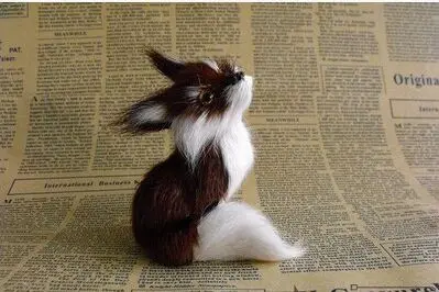

mini 9x8cm simulation dark brown fox model, polyethylene&furs handicraft Figurines home decoration toy gift a2536