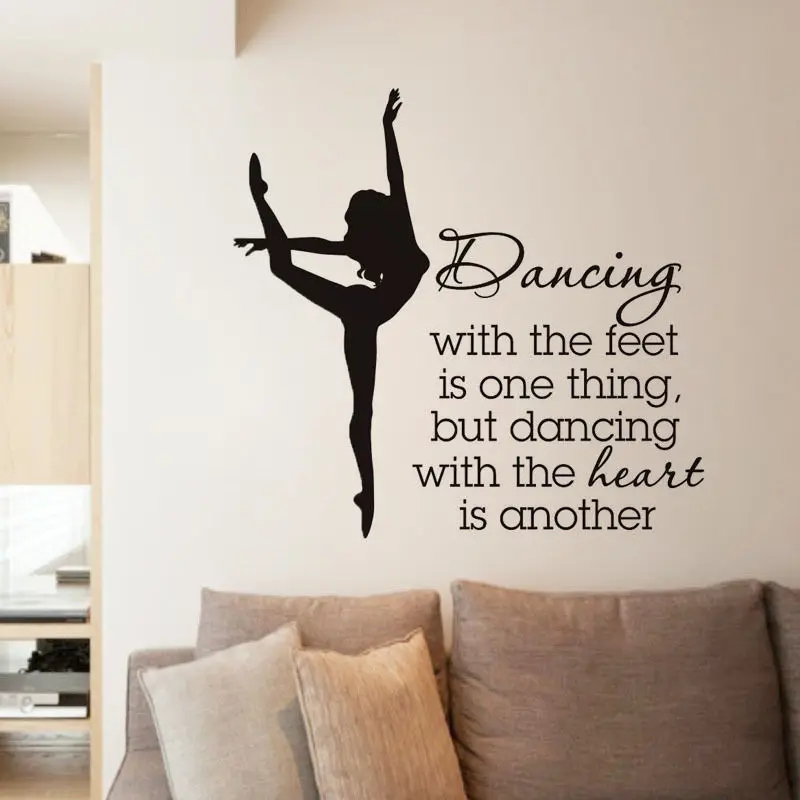 

Elegant Ballet Dancer Wall Stickers For Dancer School Girls Bedroom Decor Quotes Dancing Wall Decal Living Room Decorative ZA365