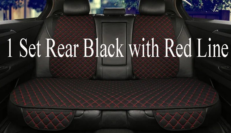 1 rear black red Чехол для автомобильного сиденья, универсальная льняная подушка для автомобильного сиденья со спинкой, четыре сезона, интерьерный автомобильный коврик для стула, льняные Чехлы, коврик для сиденья - Название цвета: 1 rear black red