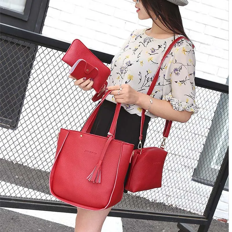 4 шт. женские сумки мессенджеры из ПУ кожи|bolsa feminina|composite bagbrand crossbody |