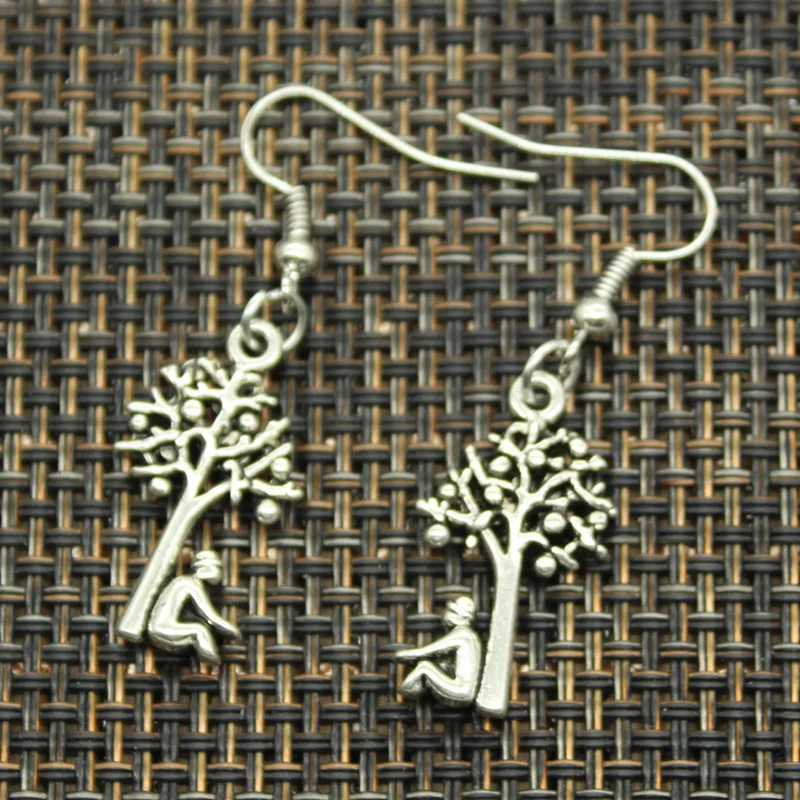 Горячая Распродажа Ньютон Яблоко дерево Гравитация Подвески DIY серьги для