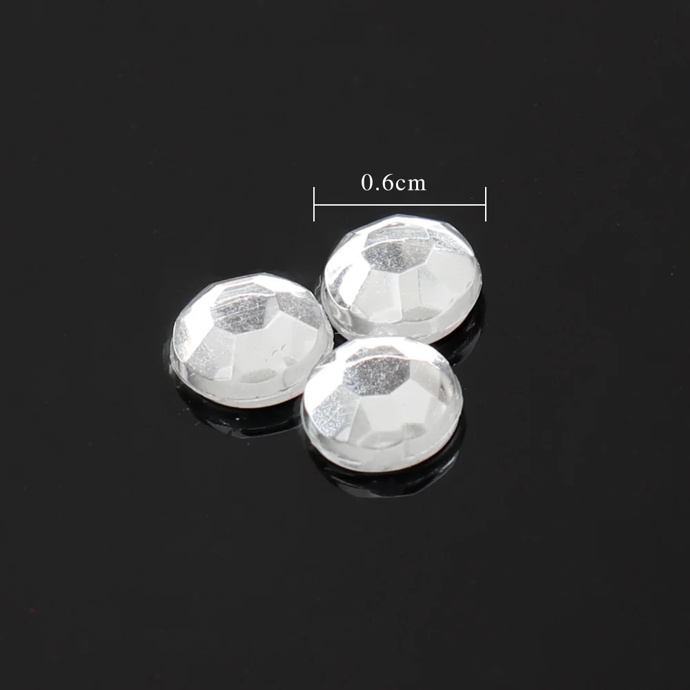 

IBOWS 6mm Rhinestone Crystal Flatback Clear Non Hot Fix Rhinestones Glue On for Needlework DIY Nail Art Phone Case Decorations
