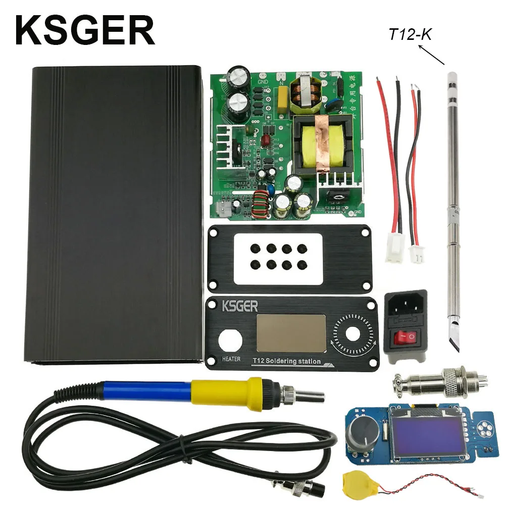 KSGER сплав 9501 паяльная ручка V2.1S T12 STM32 OLED цифровой контроллер температуры с насосом JBC Электрические паяльники - Цвет: SET 1