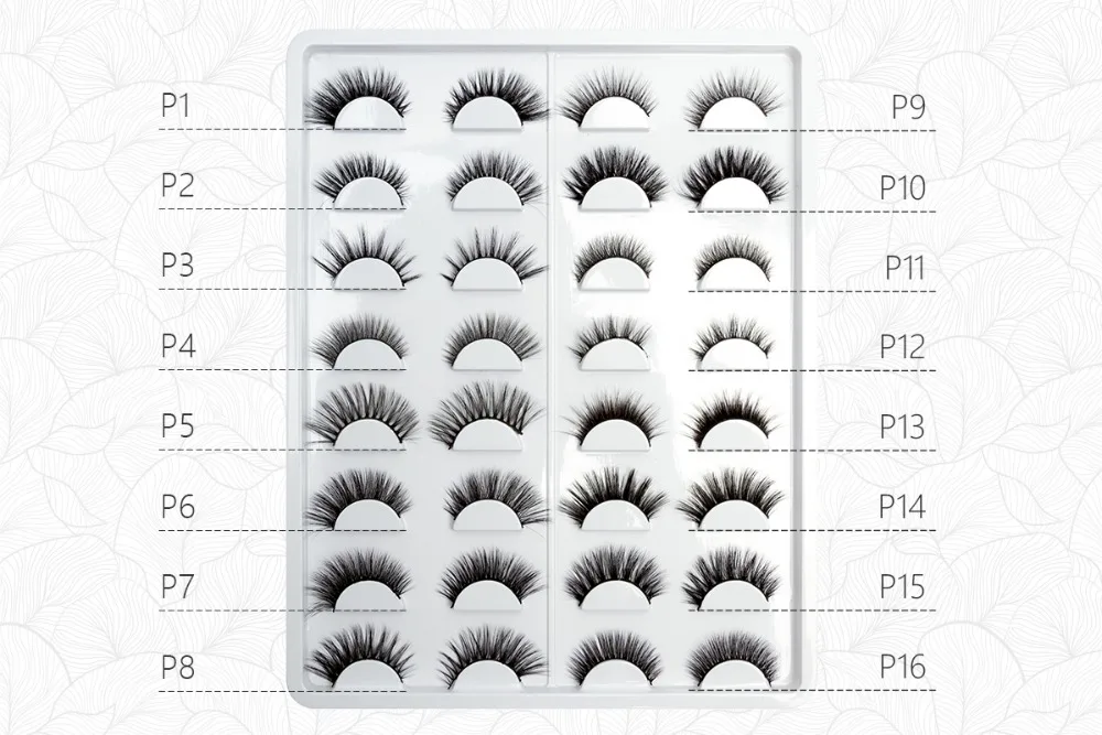strip lash 16 styles/plate 3D faux mink lashes P/Q series customize logo wholesale handmade craft makeup fedex free shipping