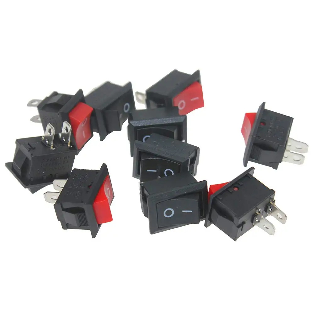 10 шт. KCD1 2Pin 15*21 мм Переключатель типа ВКЛ ВЫКЛ 15X21 клавишный переключатель 6A 250V 10A