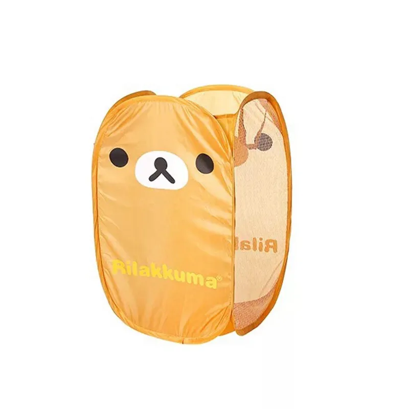 Beige Bear Ванная комната складная корзина с крышкой для стирки корзина мультфильм собака сортировочная корзина сетка игрушка грязный ящик для хранения украшения дома аксессуары - Цвет: Beige Bear