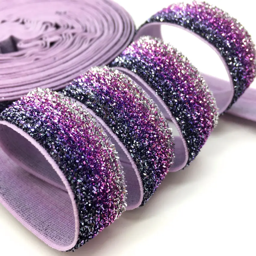 M-76 5 Ярд 5/8 ''26 цветов красочные блестящие складные эластичные Bling FOE для DIY одежды Свадебная вечеринка подарок Швейные аксессуары - Цвет: M-76