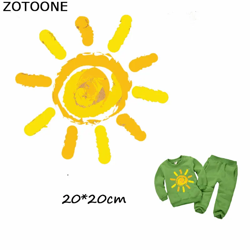 ZOTOONE/Теплые Солнечные нашивки наклейка на одежду с утюгом переноске футболки