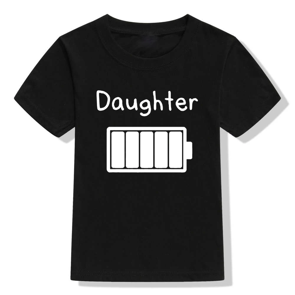 Camiseta de manga corta para ni&ntilde;os y ni&ntilde;as, ropa informal divertida con estampado de bater&iacute;a, cuello redondo, Verano-2