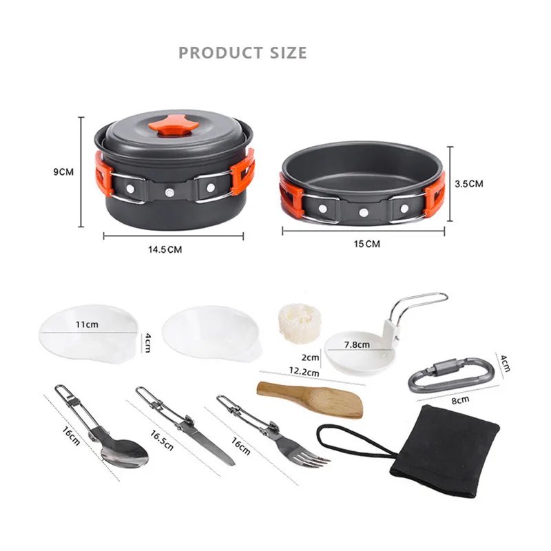 12 шт. уличная посуда для кемпинга кухонная столовые приборы пешего туризма и