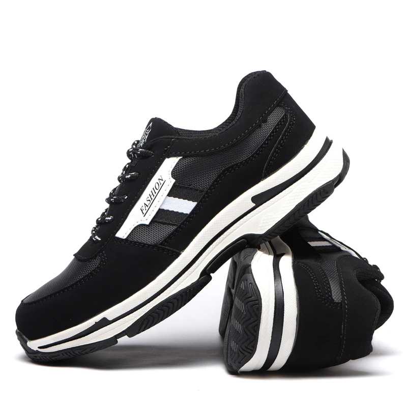 Мужская безопасная обувь из черной коровьей замши Рабочая с прокалывающейся