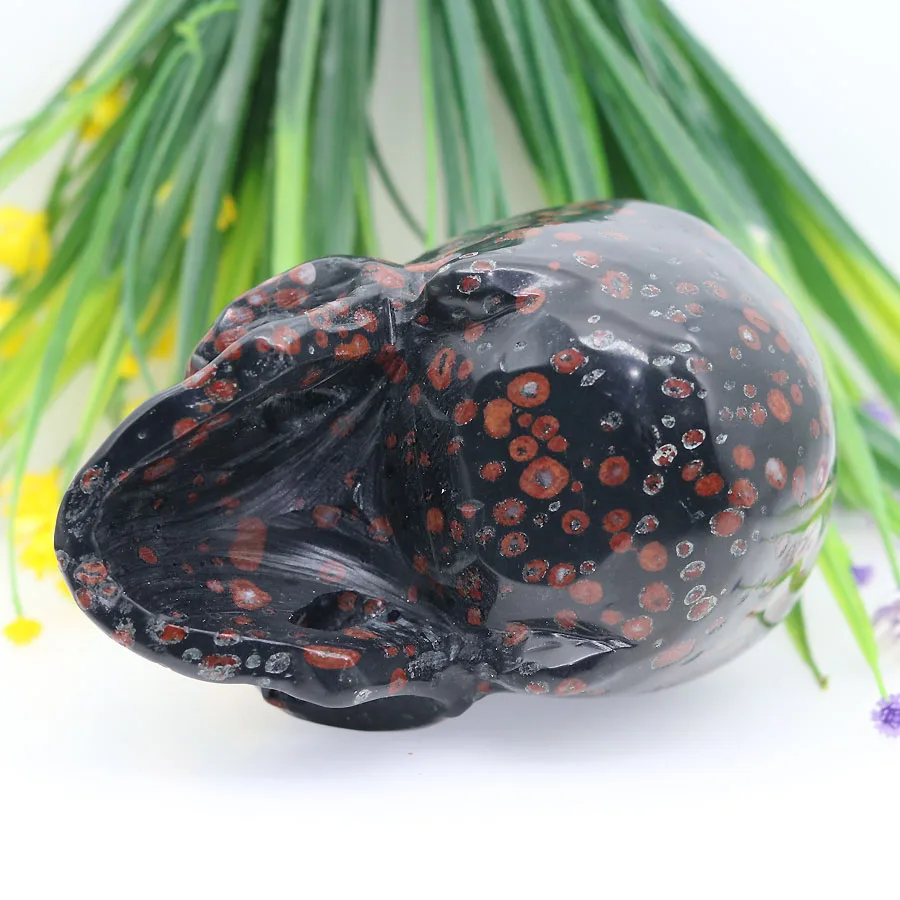 5 &quot1280g яшма Поппи резная Фигурка со стразами в виде черепа предметы интерьера AS66