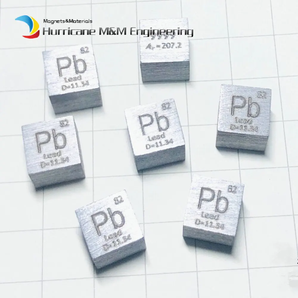 Тяжелый свинец 10 мм Плотность куб для элемента коллекции Pb Металл ручной работы