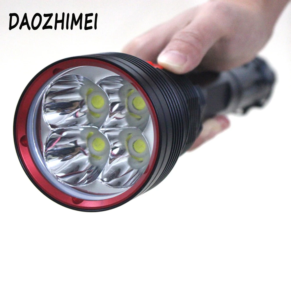 8000lm 4*XHP70 Led powerful tactical torch Diving flashlight Hunting lanterns Flashlight lighting +4x 26650 battery + Charger