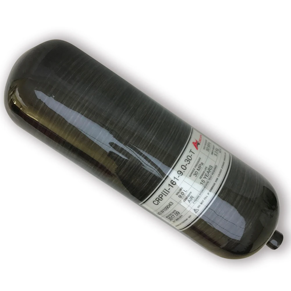 AC3090 9L GB 300Bar 4500Psi Black Carbon Fiber Cylinder Gas Bottle For PCP Air Gun Paintball Tank Acecare