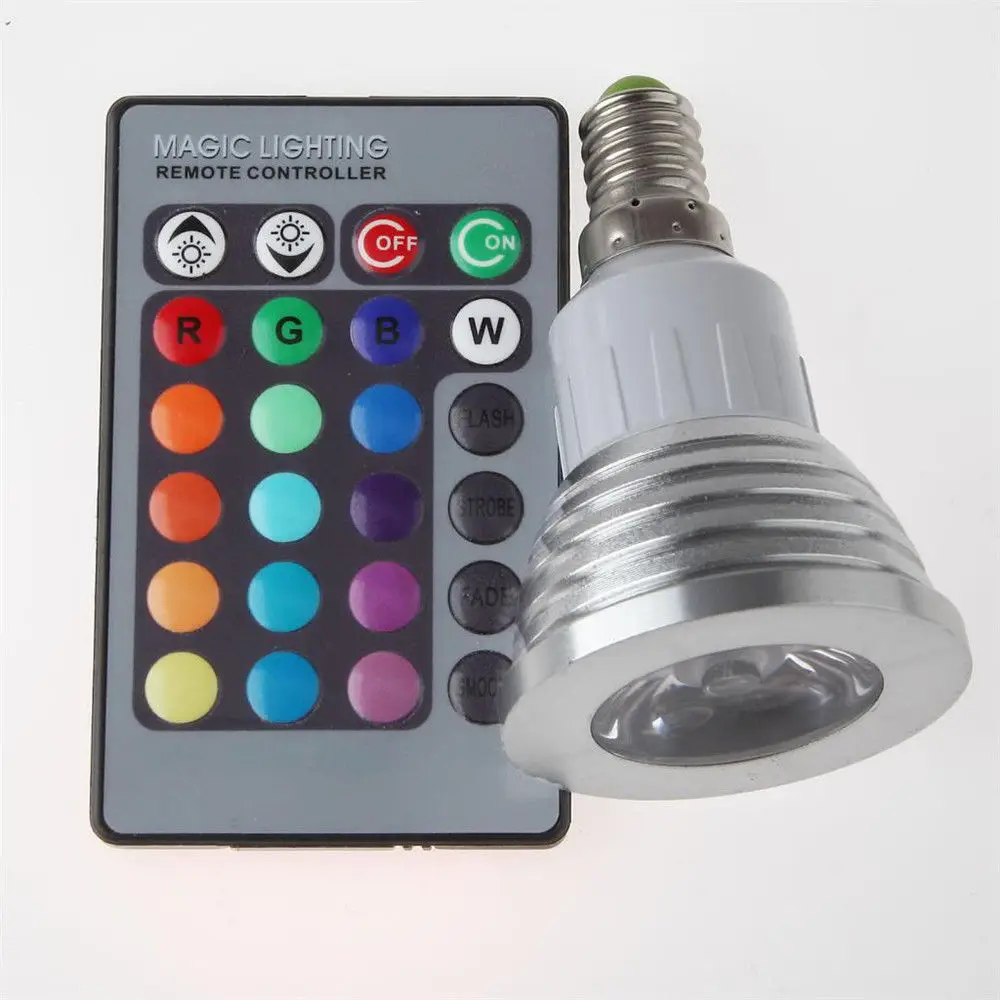 Диммируемая светодиодная RGB лампа E14 16 цветов 85 265 в 110 В 220 В|e14 rgb|led bulb lightdimmable e14 |