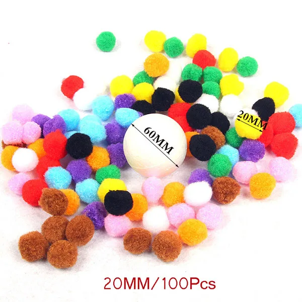 20MM 100/200/40 шт. 10/15/20/25/30/40 мм Милая пышная Нижняя Pom Poms помпонами ручной работы из серии Сделай Сам мини игрушки Сделай Сам товары для шитья и рукоделия - Цвет: 20MM