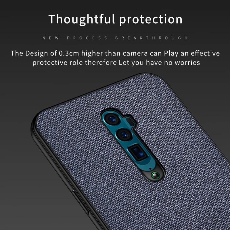 Для OPPO Reno 10x zoom Case Ткань полная защита жесткая задняя панель из поликарбоната для 6