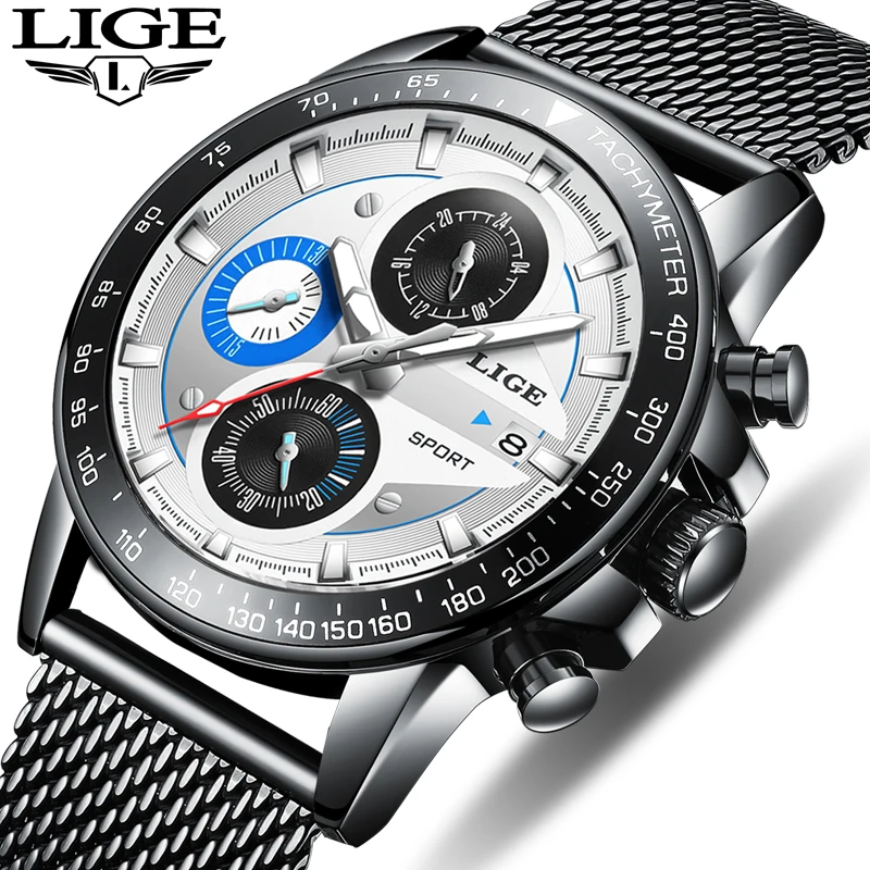 Neue LIGE Herren Uhren Лидирующий бренд Luxus Mode Analog Quartz Uhr myanner voller Stahl бизнес Sport Wasserdichte