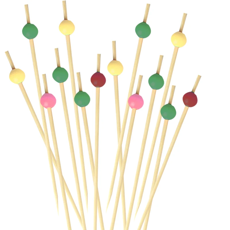 100 шт. 12 см бисером фрукты знак коктейль Десертная Вилка деревянные фруктовые