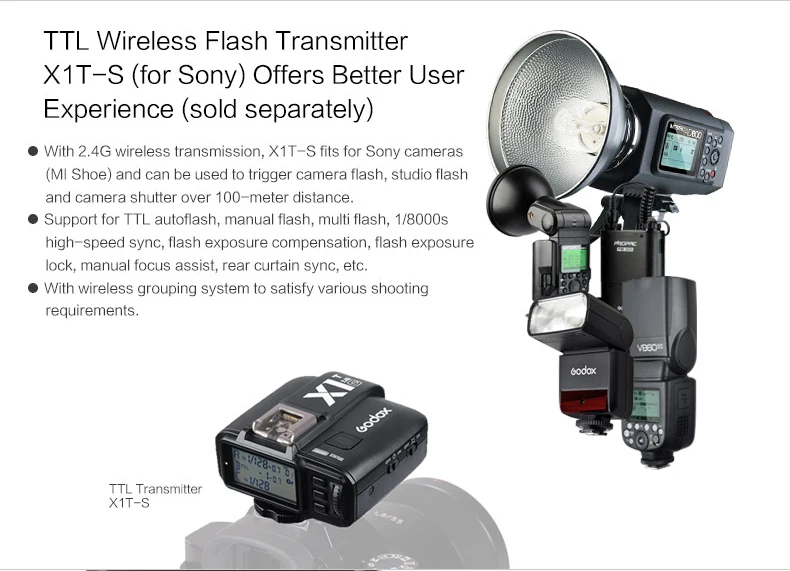Godox Mini Speedlite TT350S камера Вспышка ttl HSS GN36+ X1T-S передатчик для sony беззеркальная DSLR камера A7 A6300 A6500 A7 III