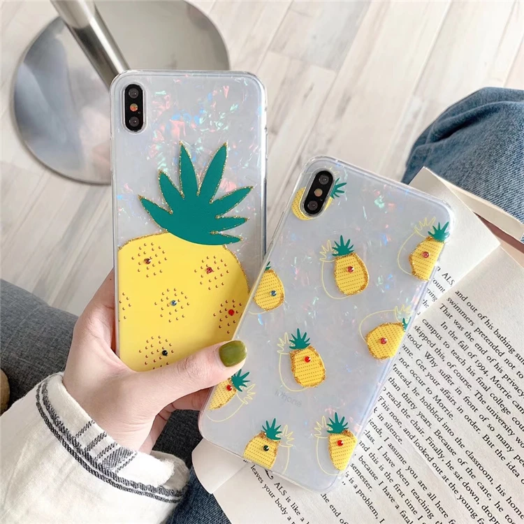 Летний чехол для телефона с ромбовидным сосновым яблоком ракушка iphone XR XSMAX apple X 6 7