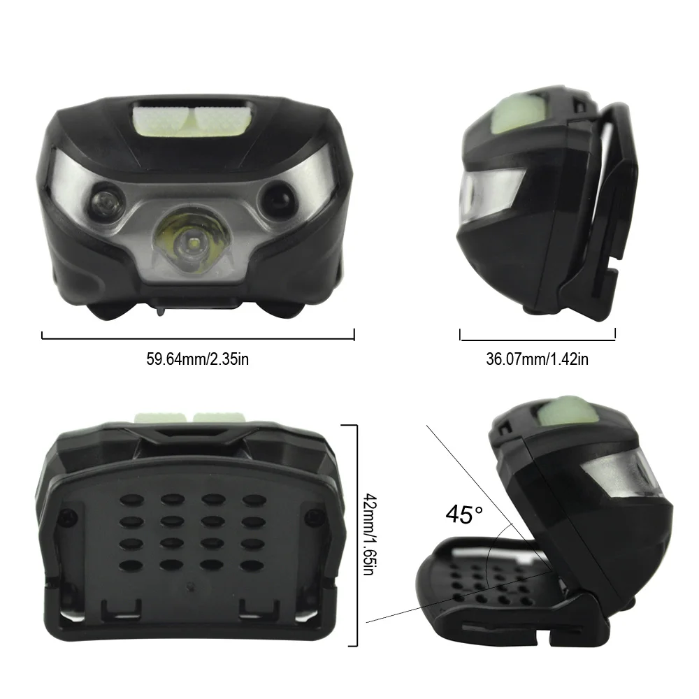BORUiT LW6063 XPE светодиодный мини-налобный фонарь 3 режима индукционной фары USB датчик движения тела Головной фонарь для кемпинга охоты фонарик
