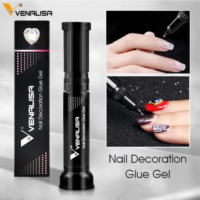 VENALISA 10 мл Алмазная липкая гелевая ручка Tranparent Clear Builder Gel Decor QRD88|Клей для ногтей| |