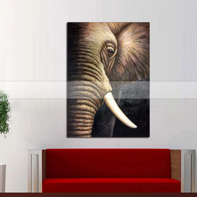 

New Handmade Oil Painting Realist Elephant Hand Paintings New Design 100% Hand Painted Wall Art Home Decor For Living Room Gift