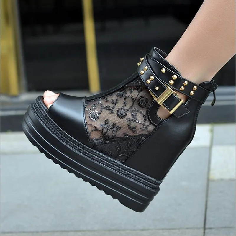 

fashion women sandals wedges thick bottom platform slippers hollowed ladies walking shoes zapatillas chinelo sandalia 2019 new