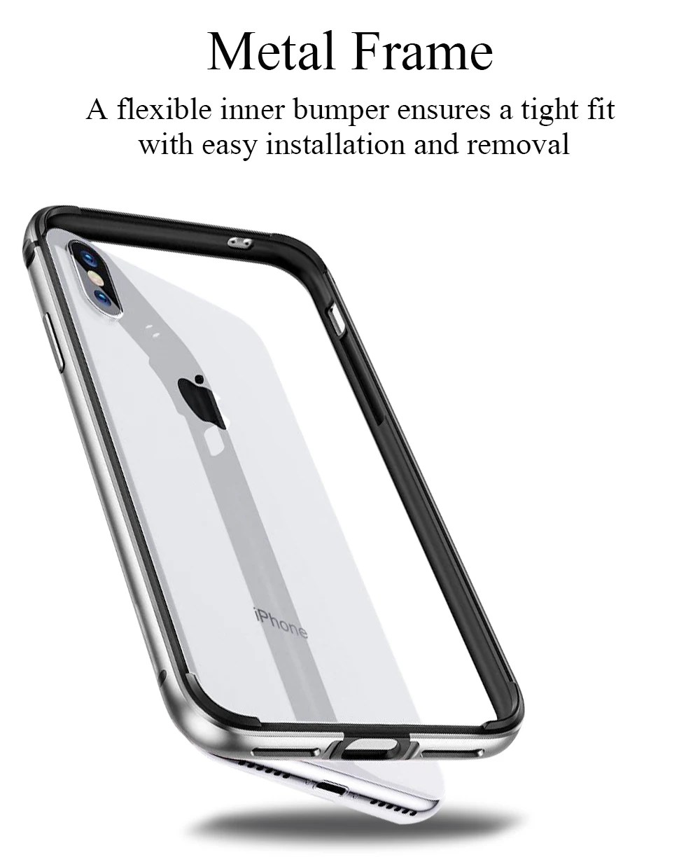 Чехол-бампер Ascromy для iPhone XS Max, Алюминиевый металлический защитный силиконовый чехол-рамка для iPhone X S XR, блестящие роскошные аксессуары