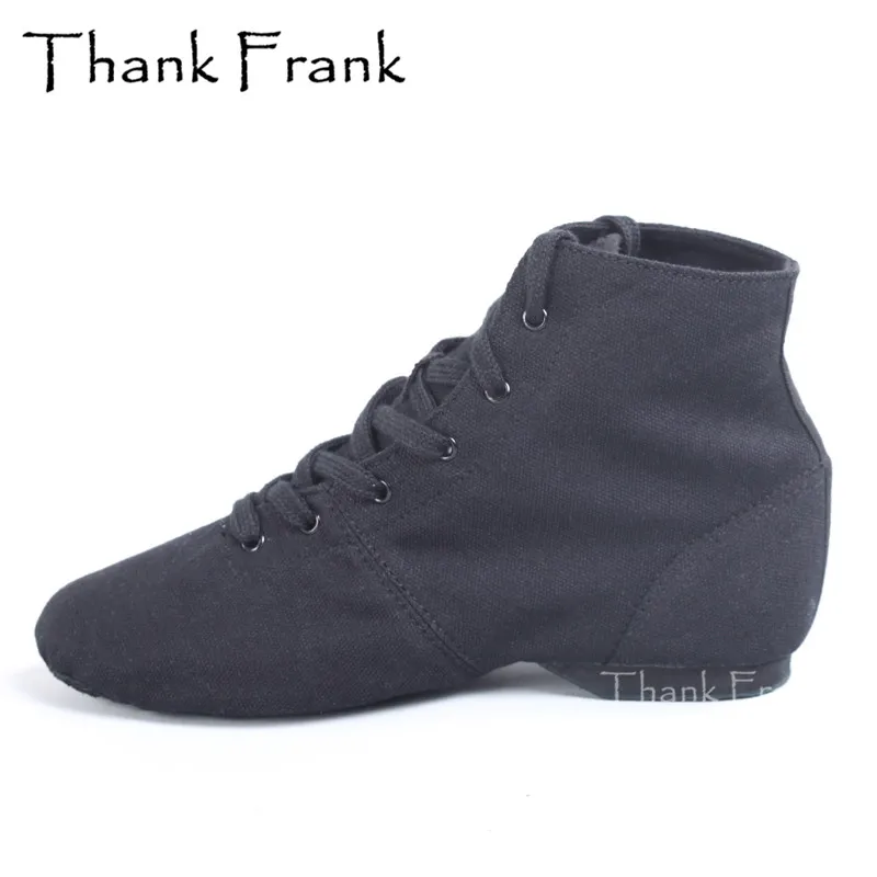 New Canvas Jazz Boot Lace Up Dance Trainning Shoes For Women Men Child Adult Black Soft Cloth Sports Sneakers Ballet |