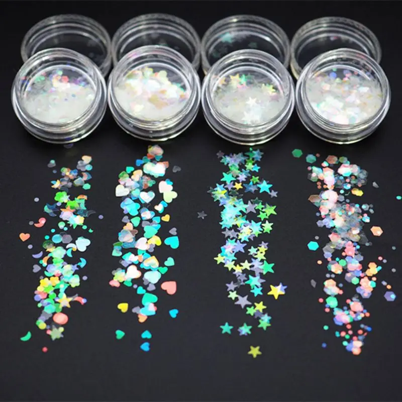 

Heart Star Shape Laser Bright Flake Sequins DIY Resin Fillings Jewelry Making