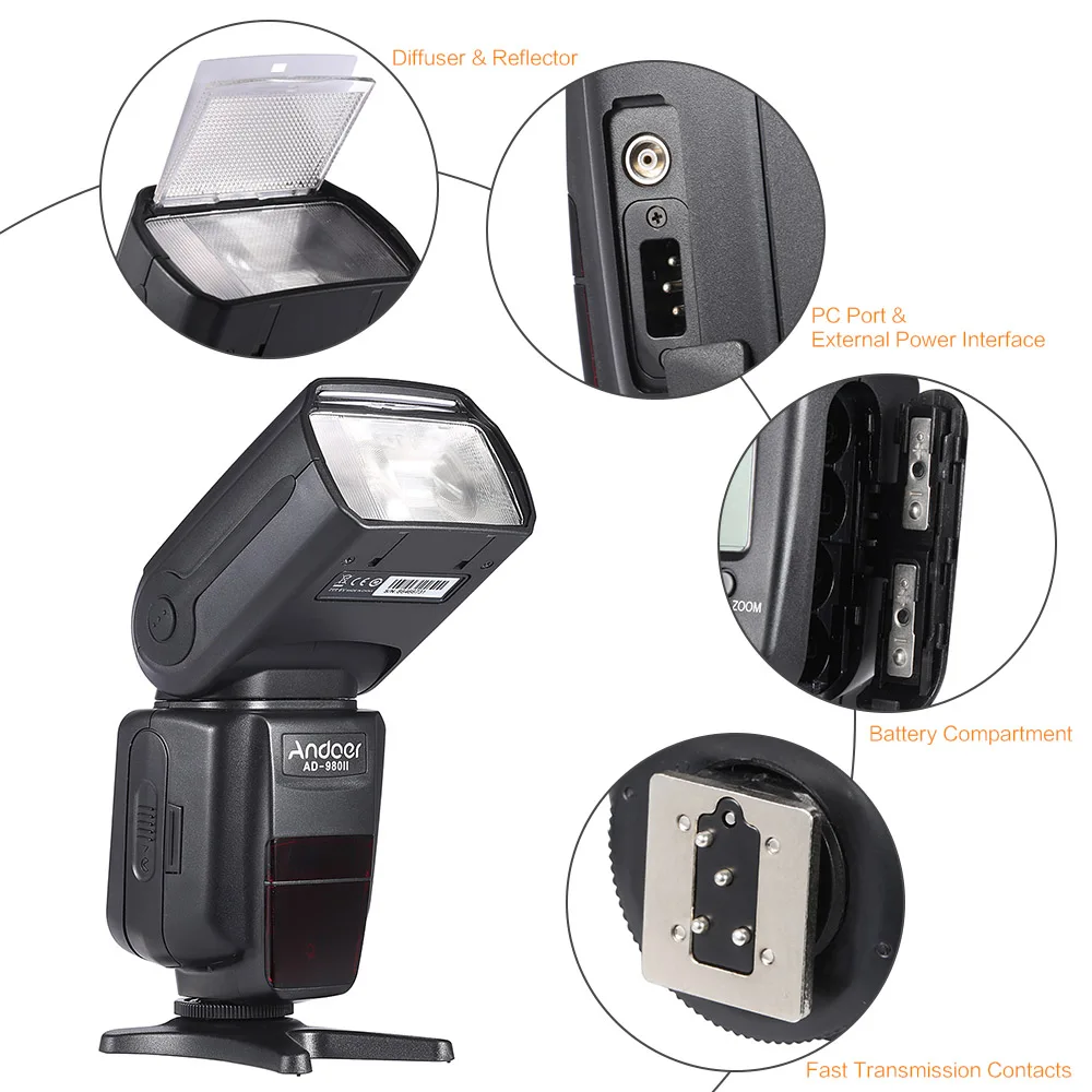 Вспышка Andoer для камеры Speedlite i TTL HSS 1/8000 Wireless Master Slave GN58 вспышки Nikon D5200 D7200 D7100 D7000