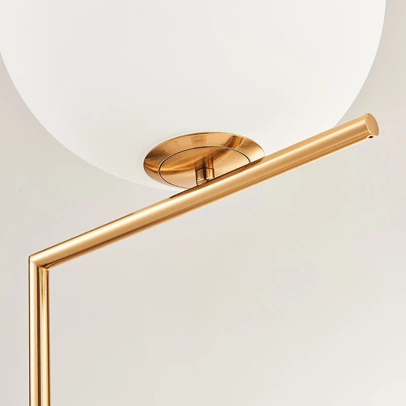 Скандинавский стеклянный шар торшеры Искусство Золотой корпус круглый