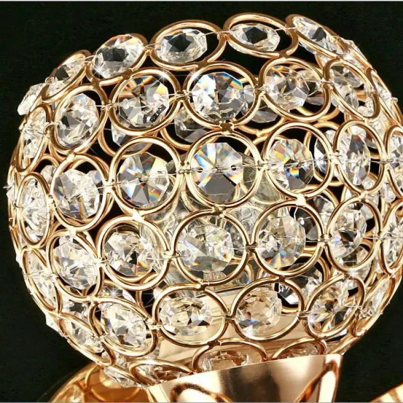 Хрустальный настенный светильник прикроватный серебристый золотой шар 100 240 В