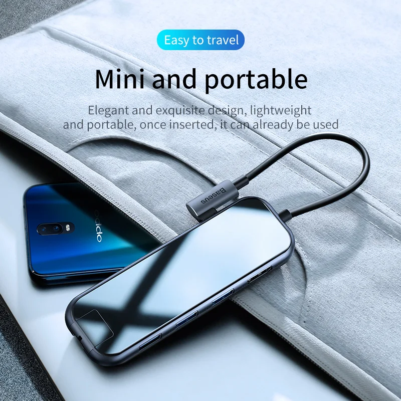 Baseus мульти usb хаб type C к HDMI RJ45 USB3.0 адаптер питания для MacBook Pro Air Dock 6 портов USB