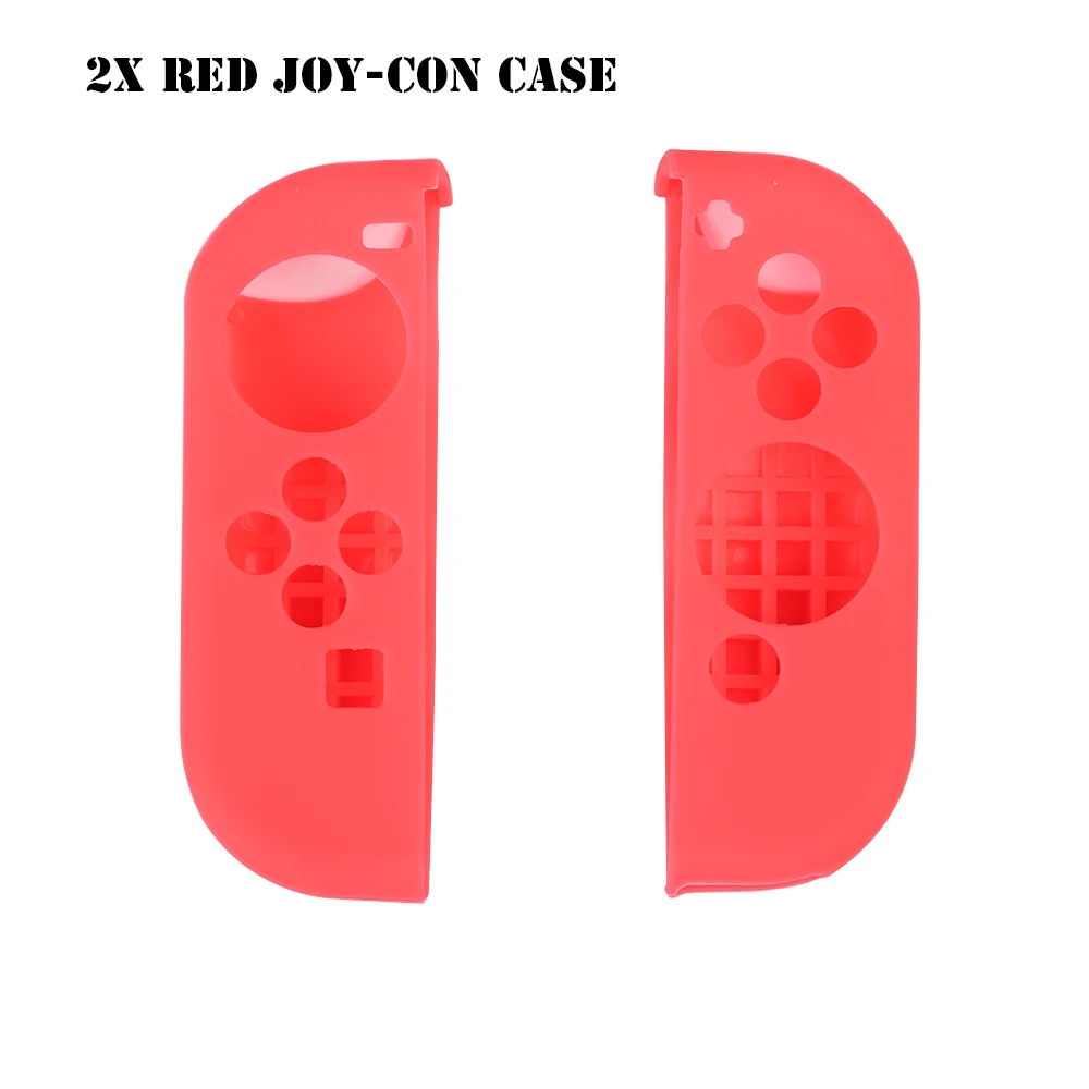 2X Red Joy-con Case Противоскользящий защитный силиконовый чехол-накладка, колпачок для джойстиков, чехол-накладка, консоль, бампер для nintendo Switch Joy-Con - Цвет: 2X Red Joy-con Case