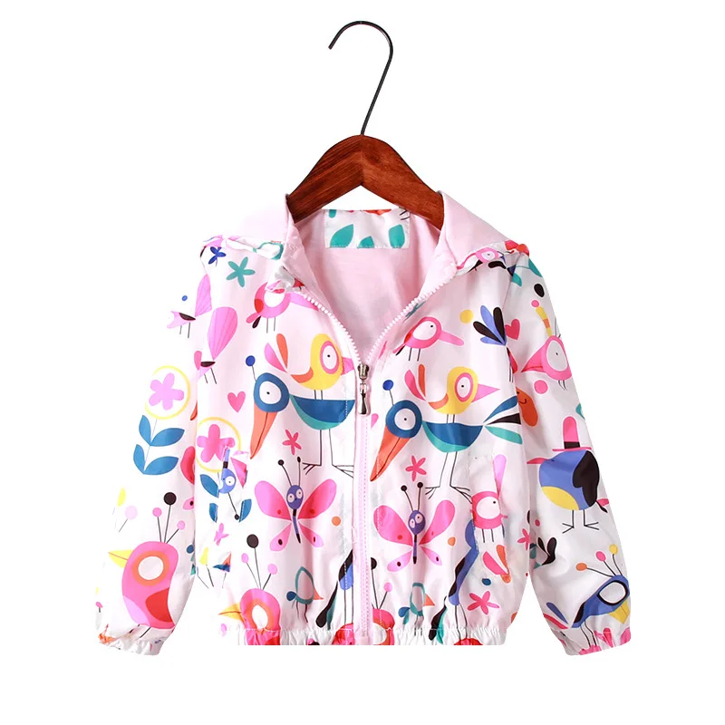Girls Hooded Jackets Unicorn Flamingo Animal Print Kids Jacket for Coat Windbreaker Children Outwear Baby Girl Clothes |